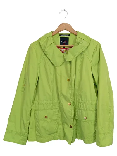 UTEX Damen Leichte Jacke Gr. M Grün Druckknöpfe Frühling