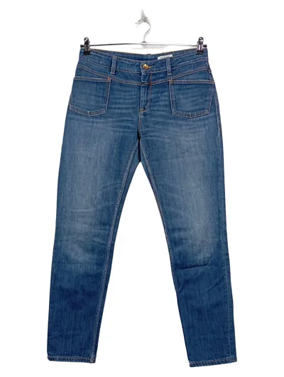 CLOSED Damen Jeans Regular Fit Blau W30 L28 Baumwolle Elasthan Alltag