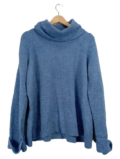 Betty Barclay Damen Pullover Rollkragen Gr. 40/L Blau Meliert