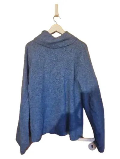 Betty Barclay Damen Pullover Rollkragen Gr. 40/L Blau Meliert