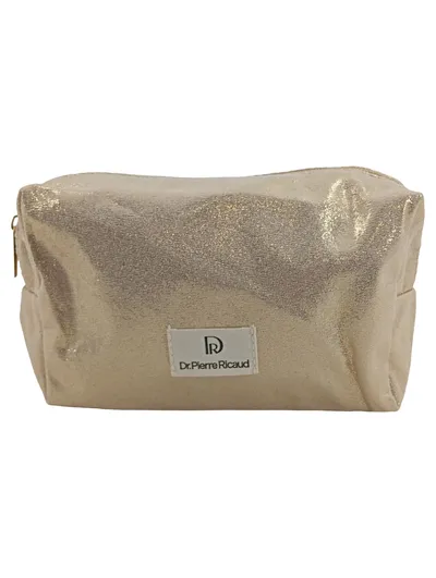DR. PIERRE RICAUD Kosmetiktasche Gold Elegant Glitzer Metallic 18x14cm Damen