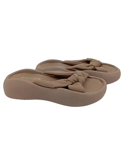 FASHION UNION Damen Slipper Gr. 35 Beige Plateau Pantoletten Casual Modisch