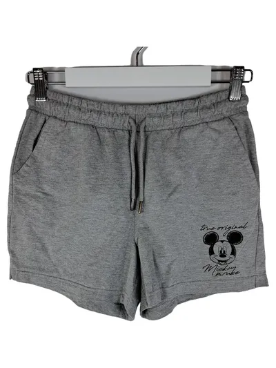 Disney Mickey Mouse Damen Shorts Grau S Sweat Freizeithose Baumwolle