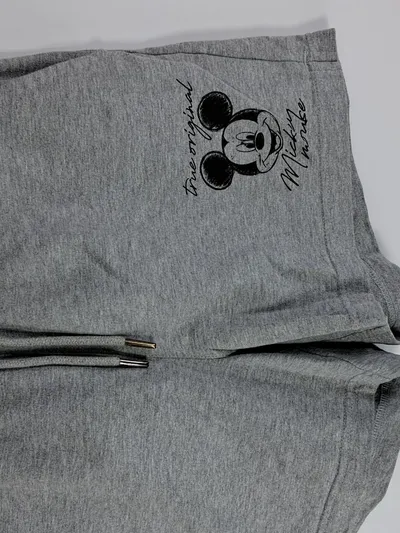 Disney Mickey Mouse Damen Shorts Grau S Sweat Freizeithose Baumwolle
