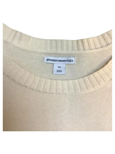 AMAZON ESSENTIALS Pullover Herren XXL Beige Baumwolle Basic Rundhals
