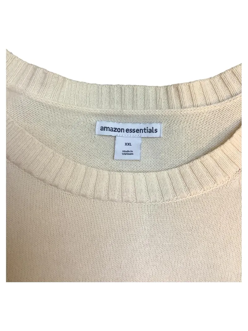 AMAZON ESSENTIALS Pullover Herren XXL Beige Baumwolle Basic Rundhals 2