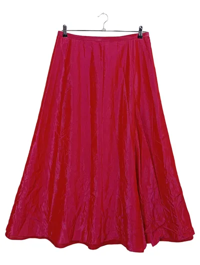 GINA BACCONI A-Linienrock Damen 44/XXL Rot Elegant Vintage Maxirock Acetat