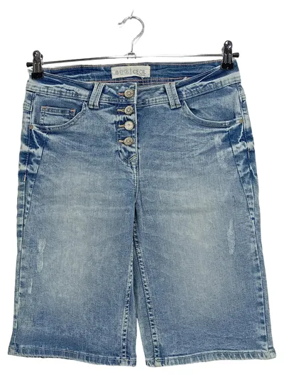 CECIL Damen Jeans Shorts Gr. W28/36 Blau Knopfleiste Stretch
