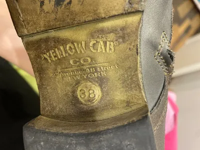 Yellow Cab Combat Boots Damen Leder Schnürstiefel Grau Gr. 38 Freizeit
