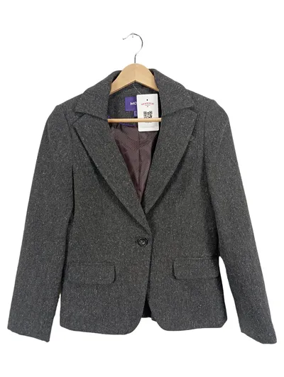 MEXX Damen Blazer Jacke Gr. 34/XS Grau Meliert Wolle Business