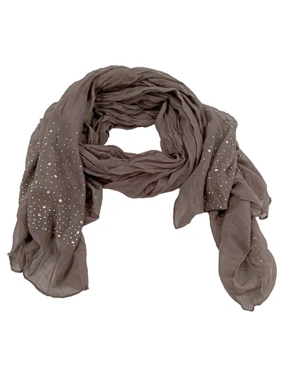 PESARO Damen Tuch Braun Casual Applikationen 100x180 cm Polyester