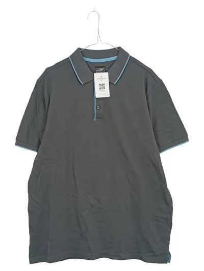 James & Nicholson Poloshirt Herren Grau L Kurzarm Baumwolle Casual Knopfleiste