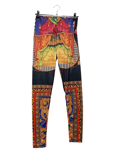 T.A.T.U. Damen Leggings Gr. 32 XXS Mehrfarbig Retro Muster