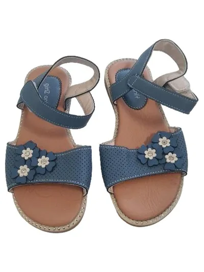 Girlz Only Mädchen Sandalen Blau Blumen Gr. 33 Klettverschluss