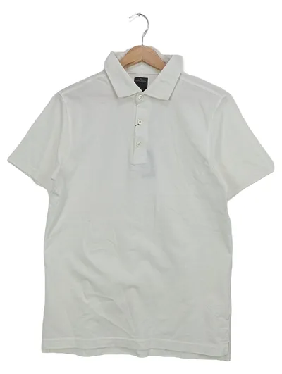 DOPPELGäNGER Damen Poloshirt Gr. 38/M Weiß Basic Casual Baumwolle