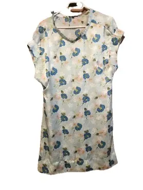 Traffic People Damen Sommerkleid Gr. 36/S Blau Casual Blumenmuster
