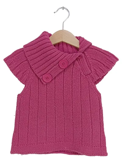 3SUISSES Kinder Pullunder Pink Gr. 86 Casual Strickmuster Ärmellos
