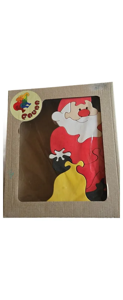 Fauna Holzpuzzle Weihnachtsmann Steckpuzzle Kinder Holzspielzeug handgemacht