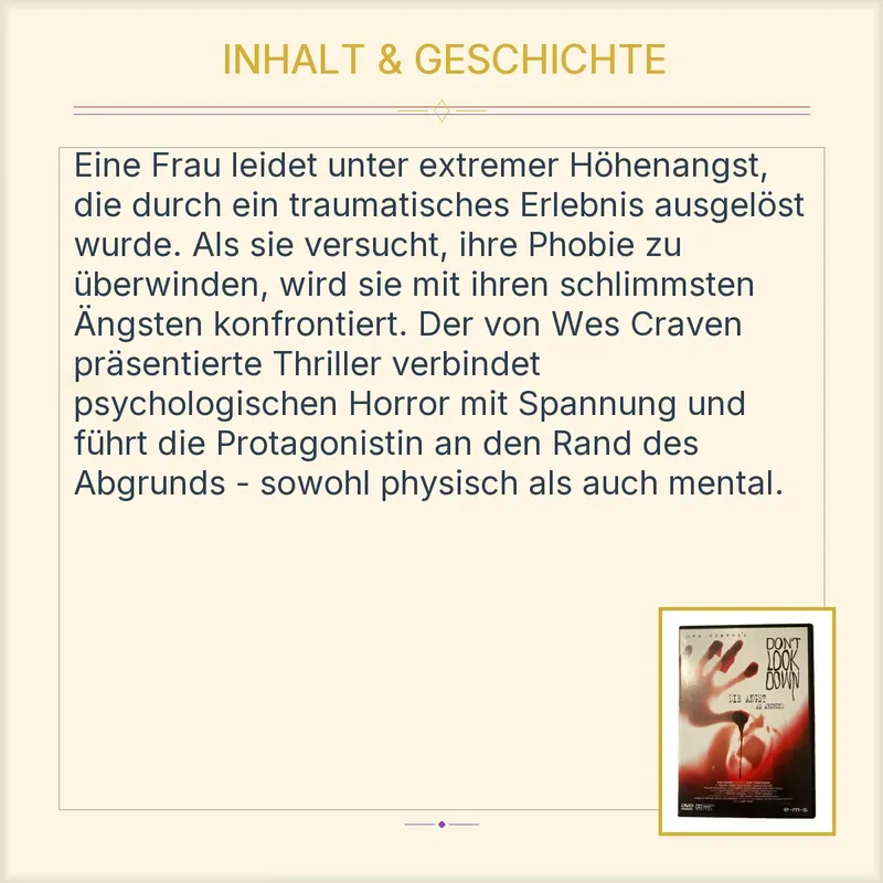 Don't Look Down - Die Angst am Abgrund DVD Wes Craven Horrorfilm 3