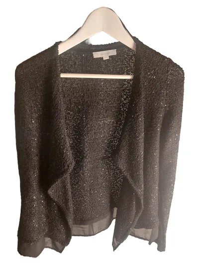 Cool Code Damen Strickjacke S Schwarz Casual Glitzer Langarm