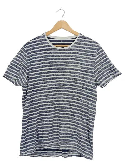 Tom Tailor Herren T-Shirt Gr. L gestreift Blau Weiß Casual Baumwolle
