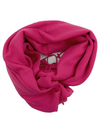 COX Schal Damen Pink Uni Fransen 180x70 cm Polyacryl Basic