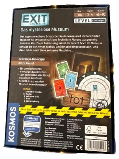 KOSMOS EXIT Das Spiel Das mysteriöse Museum Escape Room Rätselspiel
