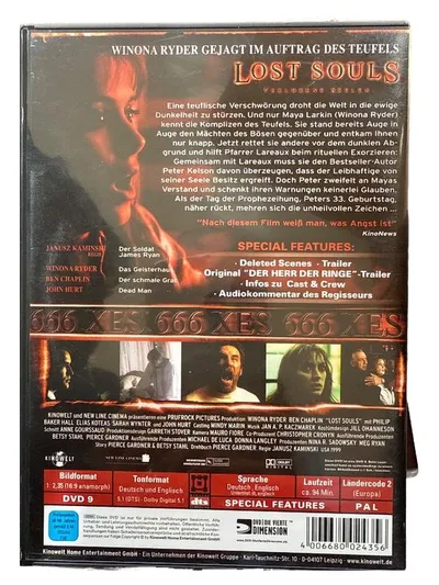 Kinowelt Lost Souls DVD Horror Thriller Winona Ryder Deutsch Englisch