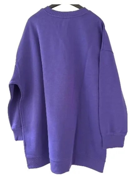 Monki Pullover Oversized Lila Gr. M Damen Basic Freizeit Baumwolle 2