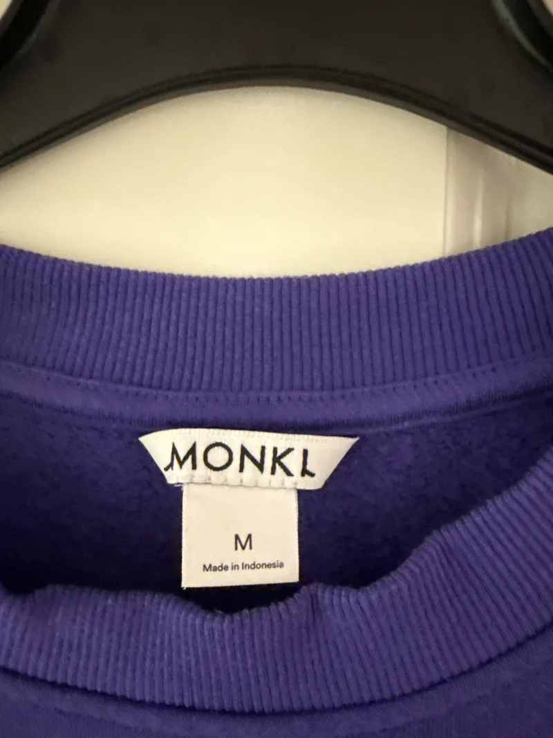 Monki Pullover Oversized Lila Gr. M Damen Basic Freizeit Baumwolle 3
