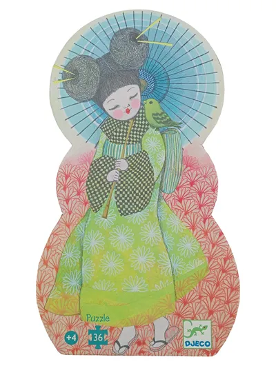 DJECO Puzzle Kokeishi Japanisches Mädchen 36 Teile ab 4 Jahren 42x30cm