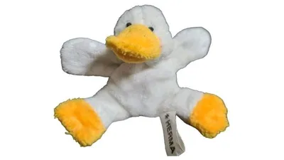 HERMA Plüschtier Ente weiß gelb Kuscheltier klein süß