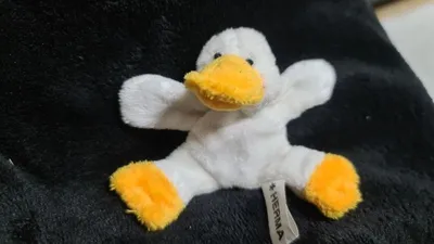 HERMA Plüschtier Ente weiß gelb Kuscheltier klein süß