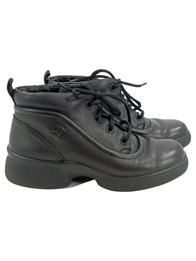 ECCO Damen Stiefelette Gr. 38 Schwarz Leder Schnürung Casual Herbst/Winter
