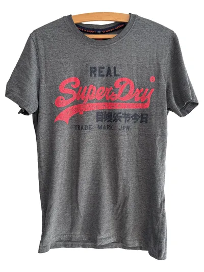 Superdry Herren T-Shirt Grau M Casual Logo-Print