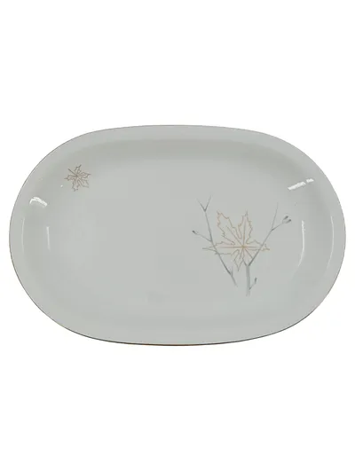 KAHLA Servierplatte Weiß Klassisch Elegant Blatt Motiv Porzellan 32 cm