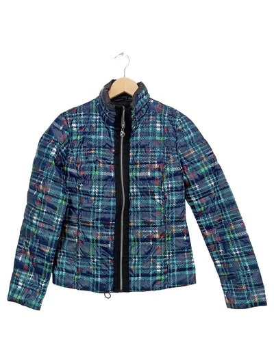 TRUSSARDI JEANS Damen Steppjacke 40/M Mehrfarbig Kariert Casual
