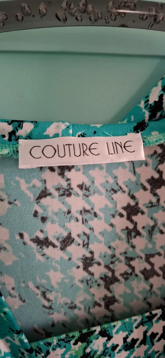 Couture Line Damen Langarmshirt Hahnentritt Türkis Schwarz Weiß Gr. 40/L 5