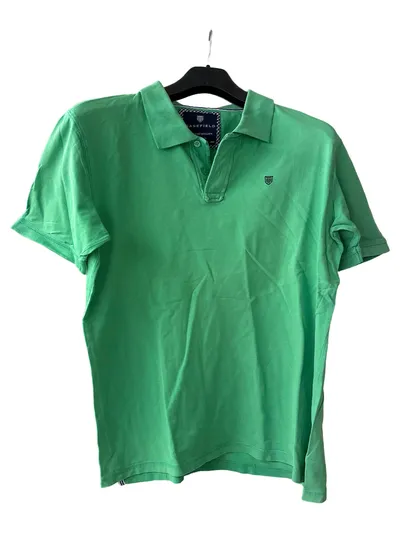 Basefield Herren Poloshirt Grün Gr. 52/L Baumwolle Casual