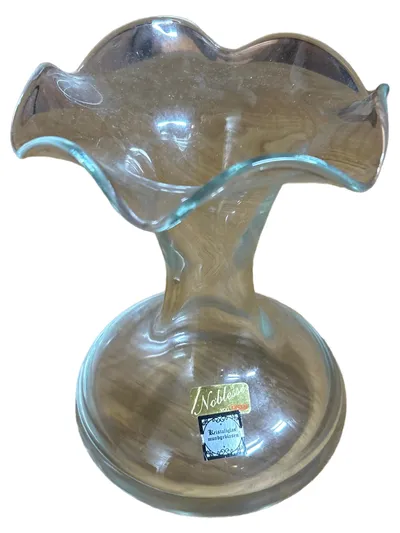 RASTAL Noblesse Vase Glas transparent bauchig 20cm Vintage