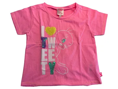 Billieblush Mädchen T-Shirt Rosa Tweety Gr. 104 (4T) Kurzarm Casual