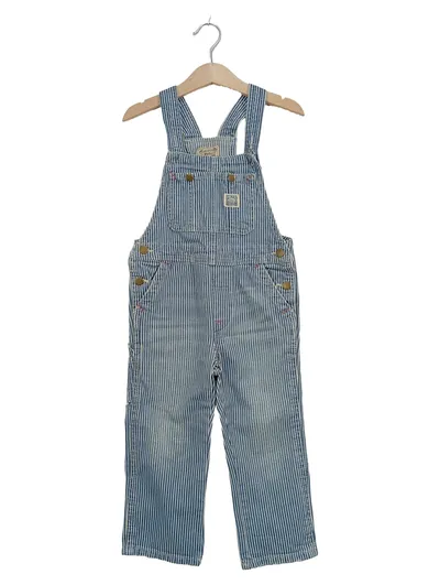 Polo Ralph Lauren Latzhose Kinder Blau Gestreift Baumwolle Gr. 98