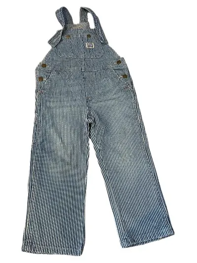 Polo Ralph Lauren Latzhose Kinder Blau Gestreift Baumwolle Gr. 98