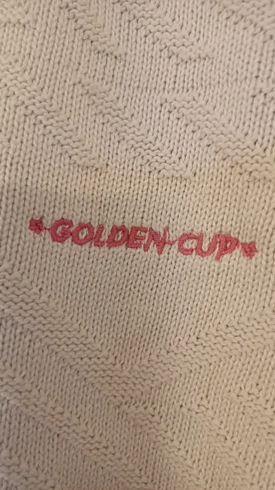 Golden Cup Damen Pullover Strick V-Ausschnitt Baumwolle Beige Gr. 40/L