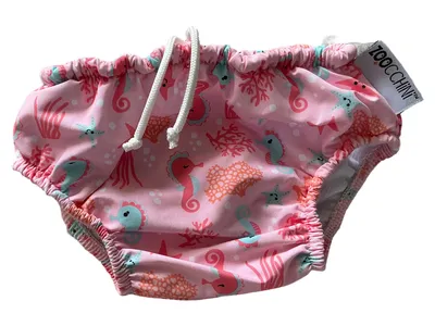 Zoocchini Kinder Badehose Rosa 6M/68 Seepferdchen Seesterne Farbenfroh