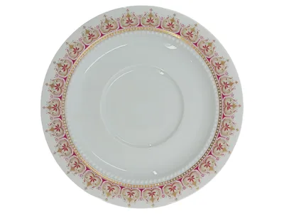 Eschenbach Bavaria Untertasse Porzellan Weiß Gold Rosa Elegant 16cm