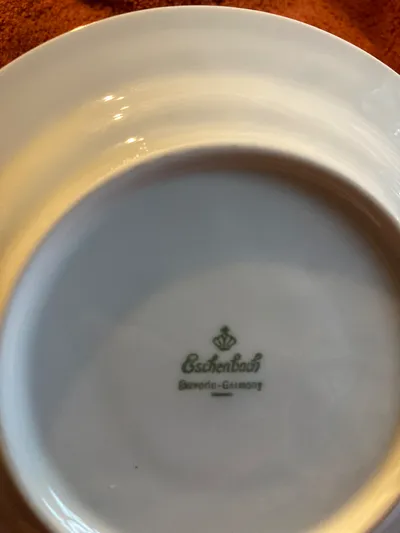 Eschenbach Bavaria Untertasse Porzellan Weiß Gold Rosa Elegant 16cm