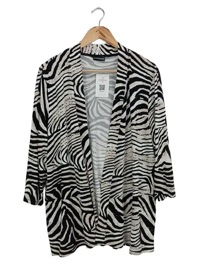 SAMOON BY GERRY WEBER Strickjacke 42/XL Animal Print Damen Freizeit 3/4 Arm