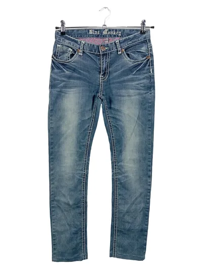 BLUE MONKEY Herren Jeans Regular Fit W29/L32 Blau Casual Denim Hose