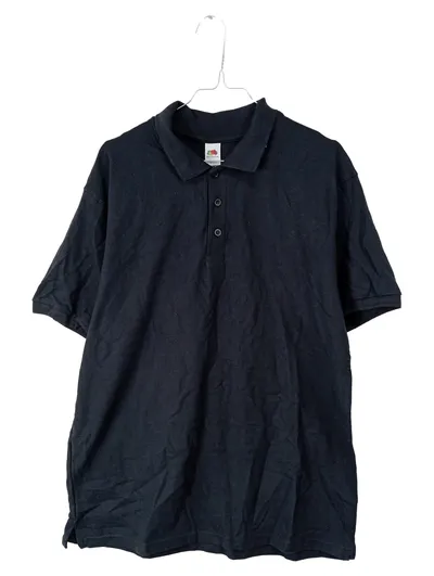 Fruit of the Loom Herren Poloshirt Basic Kurzarm Uni Schwarz Gr. L